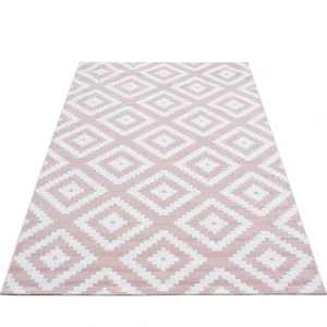 Dywan nowoczesny Plus kwadraty różowo-kremowy 120 cm x 170 cm