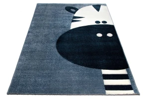 Dywan dziecięcy 3D Zebra niebieski 80 cm x 150 cm