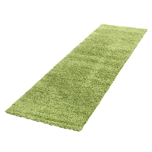 Dywan shaggy zielony 80 cm x 250 cm - Nowoczesne fasony do salonu i pokoju