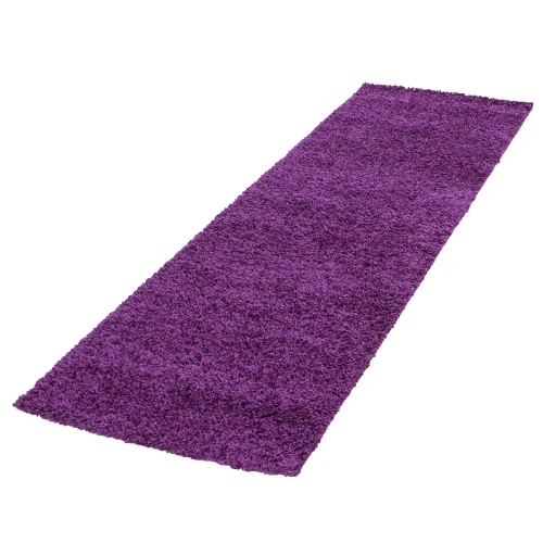 Dywan shaggy  fioletowy 80 cm x 250 cm - Nowoczesne fasony do salonu i pokoju