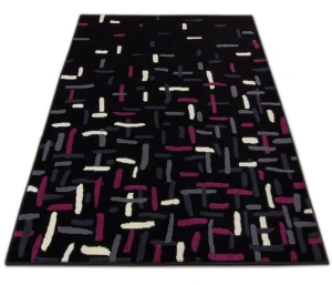 Dywan nowoczesny Luna Elements Czarno-Fioletowy 140 cm x 200 cm 