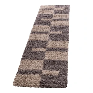 Dywan Shaggy Gala brązowo-beżowy 80 cm x 250 cm