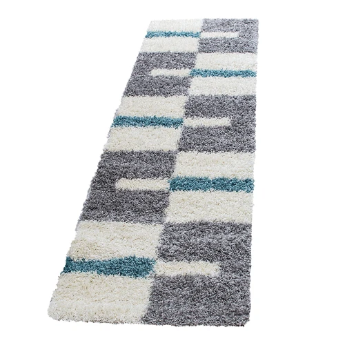 Dywan Shaggy Gala turkus 80 cm x 250 cm - Nowoczesne fasony do salonu i pokoju
