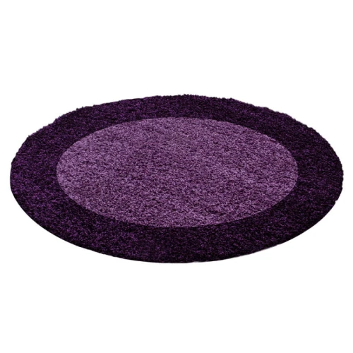Dywan Shaggy Life ciemny fiolet 120 cm x 120 cm koło - Nowoczesne fasony do salonu i pokoju
