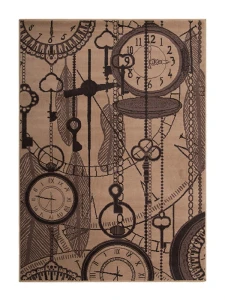 Dywan nowoczesny Zegary Brązowy 120 cm x 170 cm