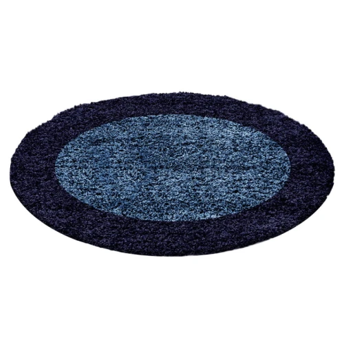 Dywan Shaggy Life granatowy 200 cm x 200 cm koło - Nowoczesne fasony do salonu i pokoju