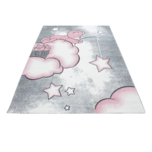 Dywan dziecięcy Kids Miś na chmurce różowy 120 cm x 170 cm