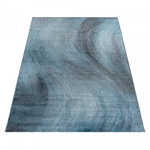 Dywan nowoczesny Ottawa fale niebiesko-szare 80 cm x 250 cm - Nowoczesne fasony do salonu i pokoju
