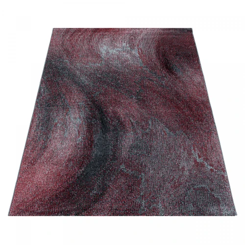 Dywan nowoczesny Ottawa fale czerwono-szare 80 cm x 250 cm  - Nowoczesne fasony do salonu i pokoju