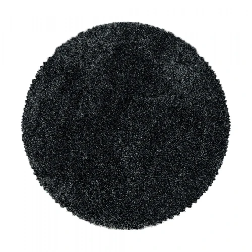 Dywan shaggy Fluffy Super Soft antracyt 200 cm x 200 cm koło    - Nowoczesne fasony do salonu i pokoju