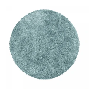 Dywan shaggy Fluffy Super Soft lazurowy 200 cm x 200 cm koło  