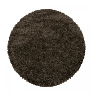 Dywan shaggy Fluffy Super Soft brązowy 120 cm x 120 cm  koło 