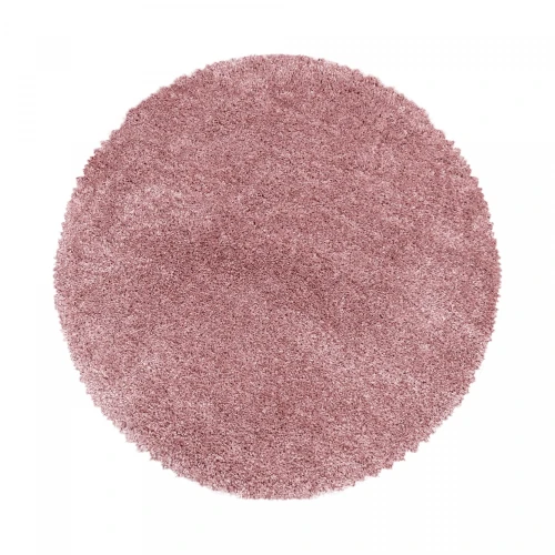 Dywan shaggy Fluffy Super Soft różowy 120 cm x 120 cm  koło - Nowoczesne fasony do salonu i pokoju