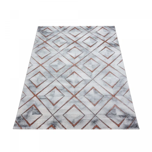 Dywan ekskluzywny Naxos  romby szaro-brązowy 140 cm x 200 cm   - Nowoczesne fasony do salonu i pokoju
