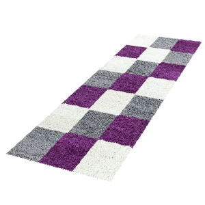Dywan Shaggy Life fioletowo-kremowy 80 cm x 250 cm 