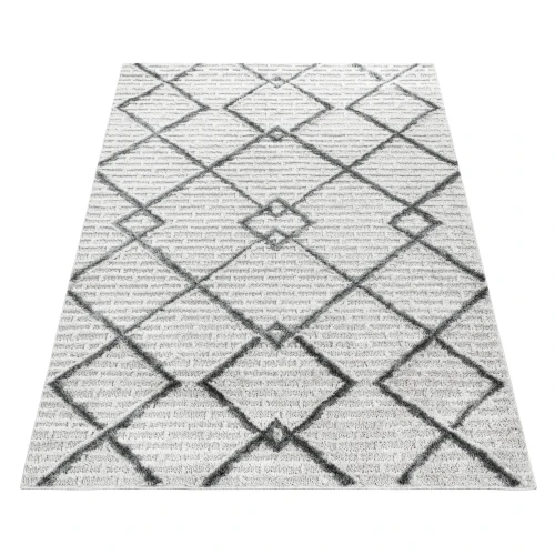 Dywan nowoczesny 3D La Casa ornament kremowy 140 cm x 200 cm   - Nowoczesne fasony do salonu i pokoju