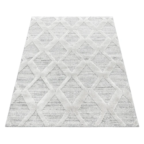 Dywan nowoczesny 3D La Casa romby kremowy 120 cm x 170 cm  - Nowoczesne fasony do salonu i pokoju
