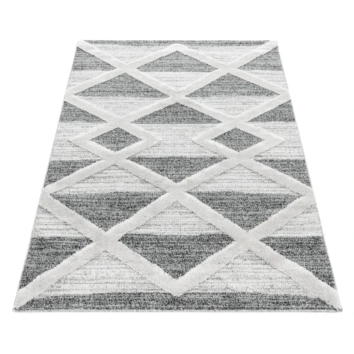 Dywan nowoczesny 3D La Casa kremowo-szary 240 cm x 340 cm   - Nowoczesne fasony do salonu i pokoju