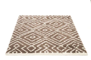 Dywan Shaggy Nano Light Mikrofibra brązowo-biały 120 cm x 160 cm