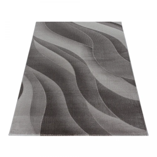 Dywan nowoczesny Costa wstęgi brązowy 140 cm x 200 cm  - Nowoczesne fasony do salonu i pokoju