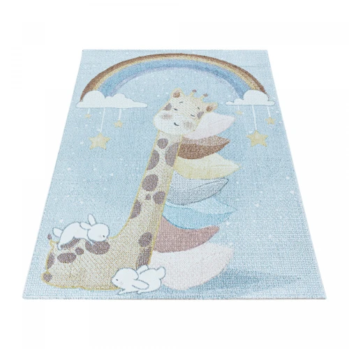 Dywan dziecięcy Lucky Śpiąca Żyrafa na chmurkach 120 cm x 170 cm  - Nowoczesne fasony do salonu i pokoju