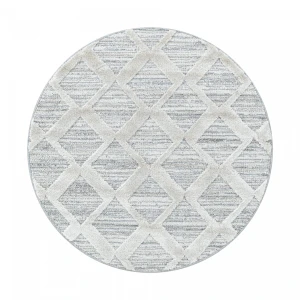 Dywan nowoczesny 3D La Casa romby kremowy koło 160 cm x 160 cm   