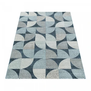 Dywan nowoczesny iluzja kremowo-granatowy 80 cm x 250 cm