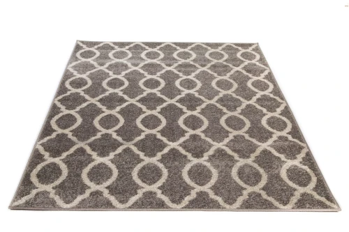 Dywan Lotto geometria jasno szary 133 cm x 190 cm - Nowoczesne fasony do salonu i pokoju