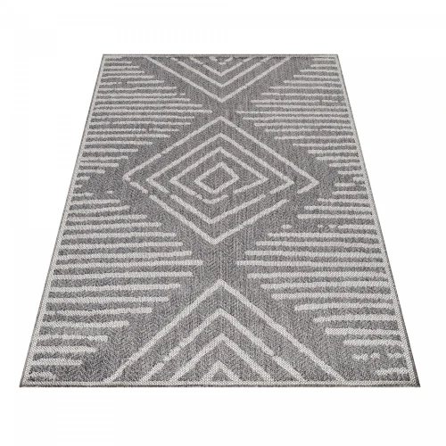 Dywan płaskotkany Aruba Romby szary 160 cm x 230 cm   - Nowoczesne fasony do salonu i pokoju