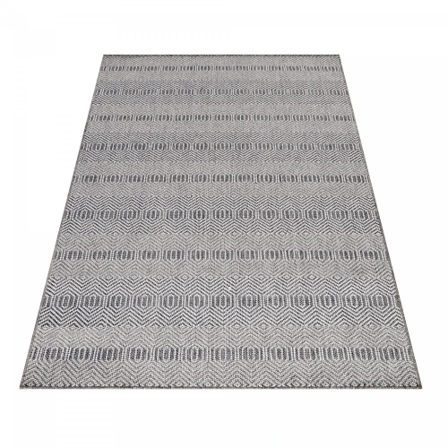 Dywan płaskotkany Aruba geometria szary 80 cm x 150 cm  - Nowoczesne fasony do salonu i pokoju