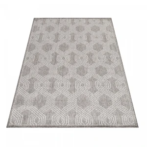 Dywan płaskotkany Aruba heksagon szary 60 cm x 100 cm