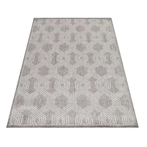 Dywan płaskotkany Aruba heksagon szary 120 cm x 170 cm - Nowoczesne fasony do salonu i pokoju