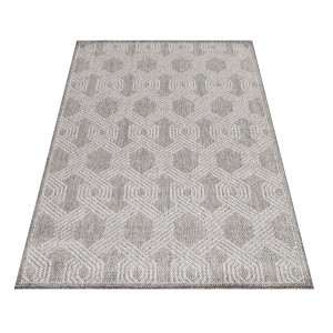 Dywan płaskotkany Aruba heksagon szary 200 cm x 290 cm