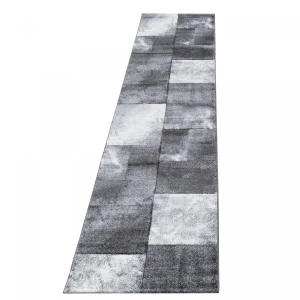 Dywan nowoczesny Hawaii Kwadraty szary 80 cm x 300 cm