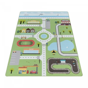 Dywan dziecięcy Play uliczki zielony 120 cm x 170 cm