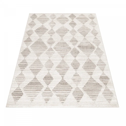 Dywan poliestrowy Berber romby 80 cm x 150 cm - Nowoczesne fasony do salonu i pokoju