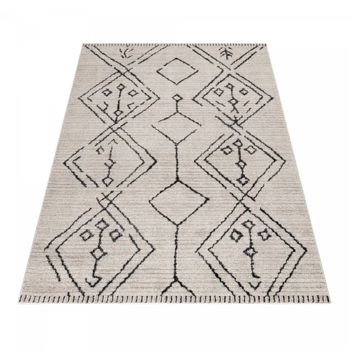 Dywan poliestrowy Berber rustykalny beżowy 120 cm x 170 cm  - Nowoczesne fasony do salonu i pokoju