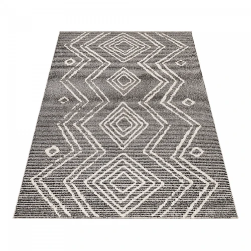 Dywan poliestrowy Berber antracyt 200 cm x 290 cm     - Nowoczesne fasony do salonu i pokoju