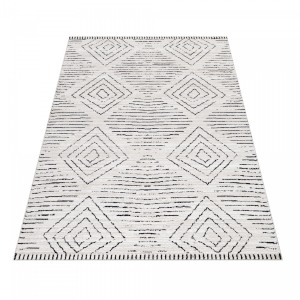 Dywan poliestrowy Berber geometria kremowy 240 cm x 340 cm
