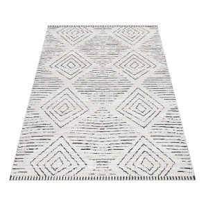 Dywan poliestrowy Berber geometria kremowy 240 cm x 340 cm
