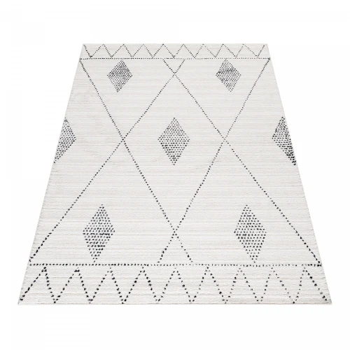Dywan poliestrowy Berber ornament kremowy 160 cm x 230 cm   - Nowoczesne fasony do salonu i pokoju