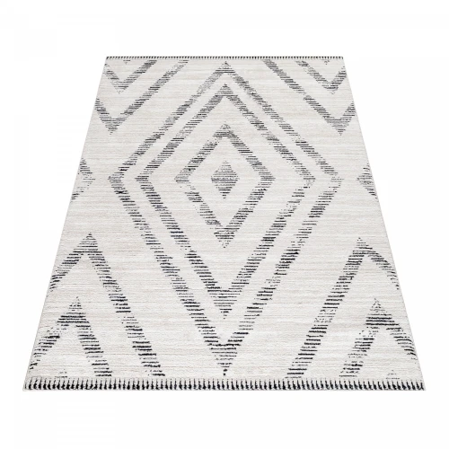 Dywan poliestrowy Berber skandynawski kremowy 240 cm x 340 cm    - Nowoczesne fasony do salonu i pokoju