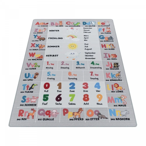 Dywan dziecięcy Play elementarz 140 cm x 200 cm - Nowoczesne fasony do salonu i pokoju