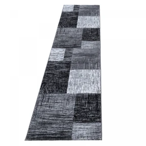 Dywan nowoczesny Plus prostokąty czarno-szare 80 cm x 300 cm