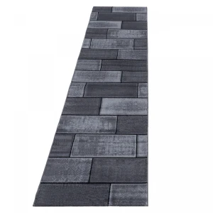 Dywan nowoczesny Plus Mur szaro-czarny 80 cm x 300 cm