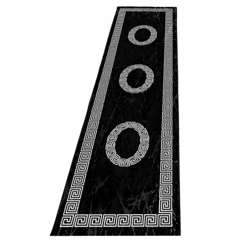 Dywan nowoczesny Plus ornament czarny 80 cm x 300 cm - Nowoczesne fasony do salonu i pokoju