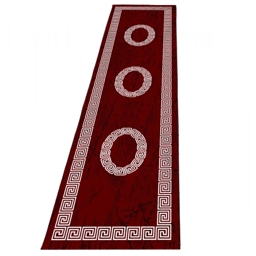 Dywan nowoczesny Plus ornament czerwony 80 cm x 300 cm - Nowoczesne fasony do salonu i pokoju