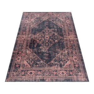 Dywan z nadrukiem Fiesta Vintage czerwono-czarny 80 cm x 250 cm 