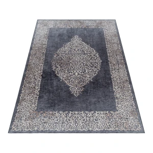 Dywan z nadrukiem Fiesta Rozeta antracytowo-beżowy 80 cm x 150 cm