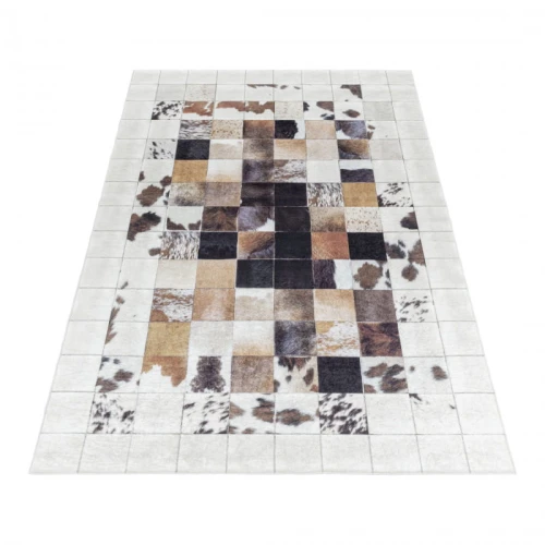 Dywan z nadrukiem Fiesta patchwork skóry 120 cm x 170 cm  - Nowoczesne fasony do salonu i pokoju
